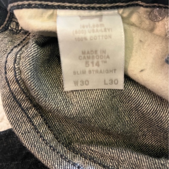 Levi’s Men’s 514 Slim Straight Jeans Size 30x30 - Picture 3 of 12
